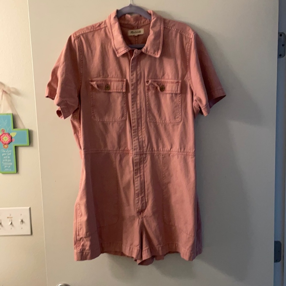 Madewell Pink Utility Romper